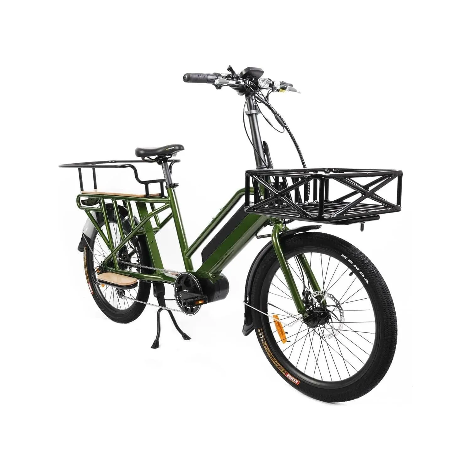 EUNORAU, G20 Electric, Mid-Drive, Long-Tail Cargo Bike, 24" - 500 Watt, 48V