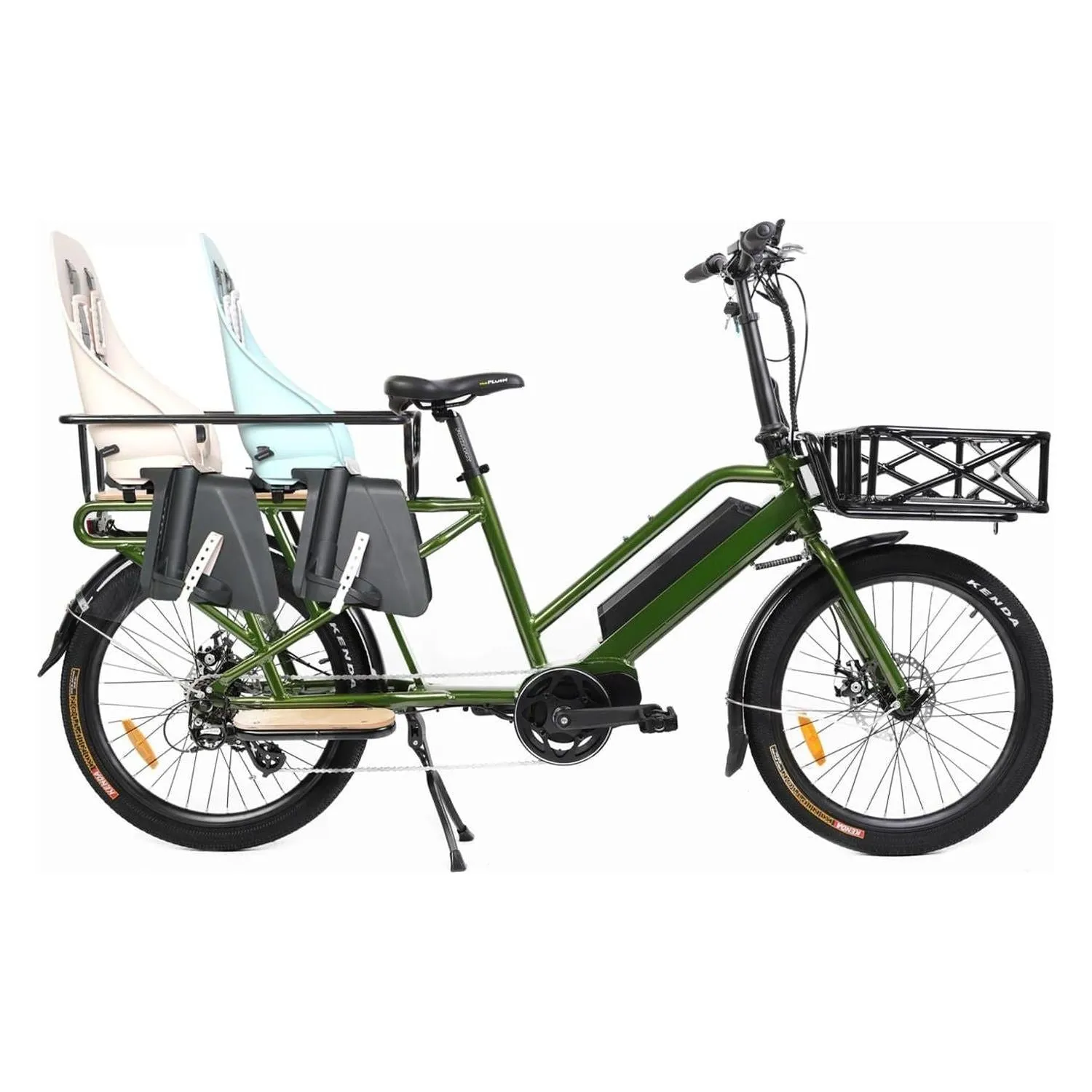 EUNORAU, G20 Electric, Mid-Drive, Long-Tail Cargo Bike, 24" - 500 Watt, 48V