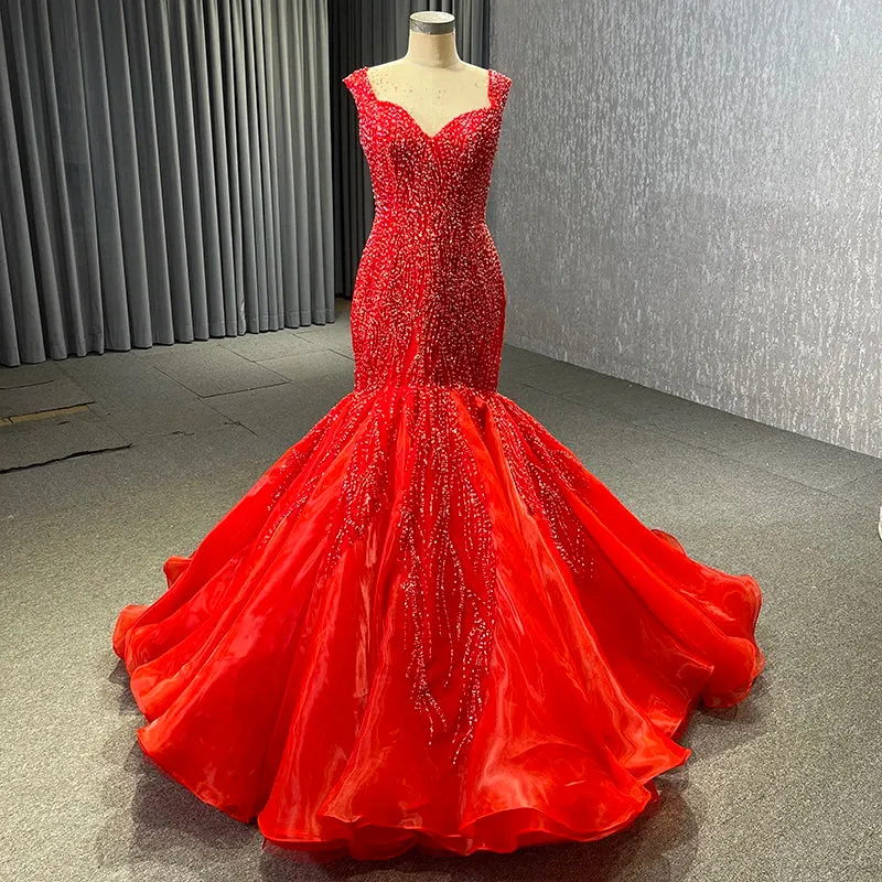 Exquisite Organza Sheath Spaghetti Straps Scoop Backless Evening Dress