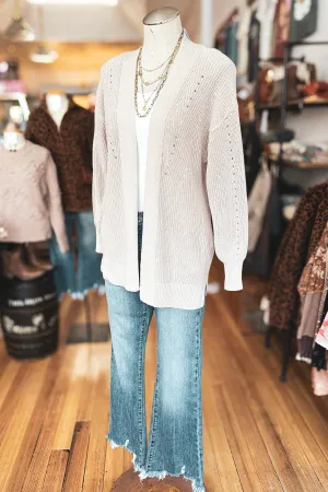 Eyelet Open Cardigan