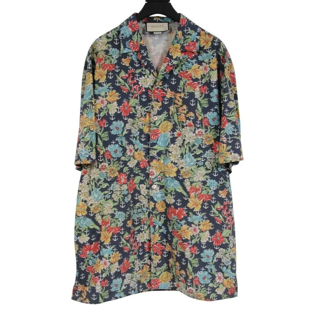 Floral Anchor Bowling Button Down Shirt