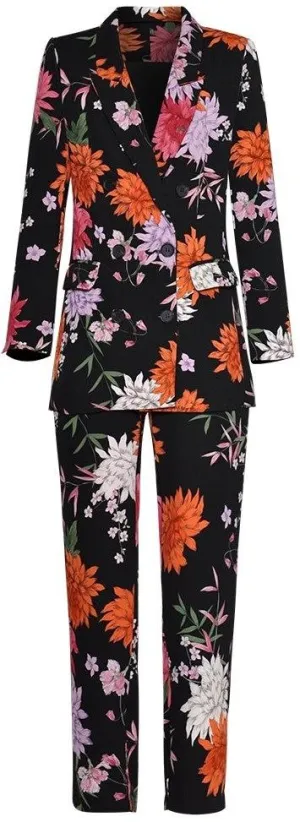 Floral Printed Blazer and Pant Suit