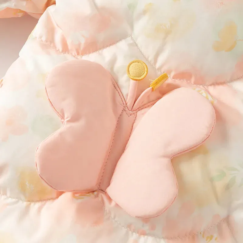 Girls Overcoat Fluffy Hooded Zipper Warm Jacket