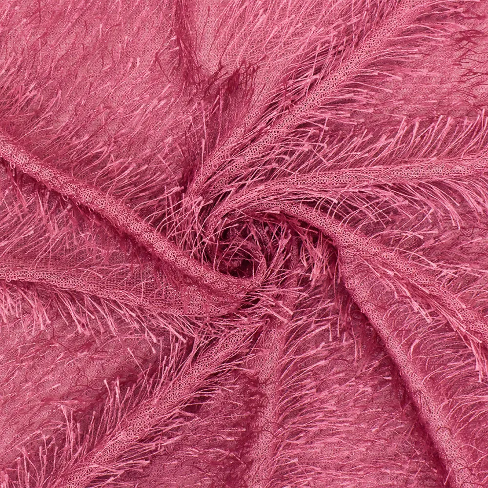 Glory Pink Texture Stretch Polyester Eyelash Sweater Knit