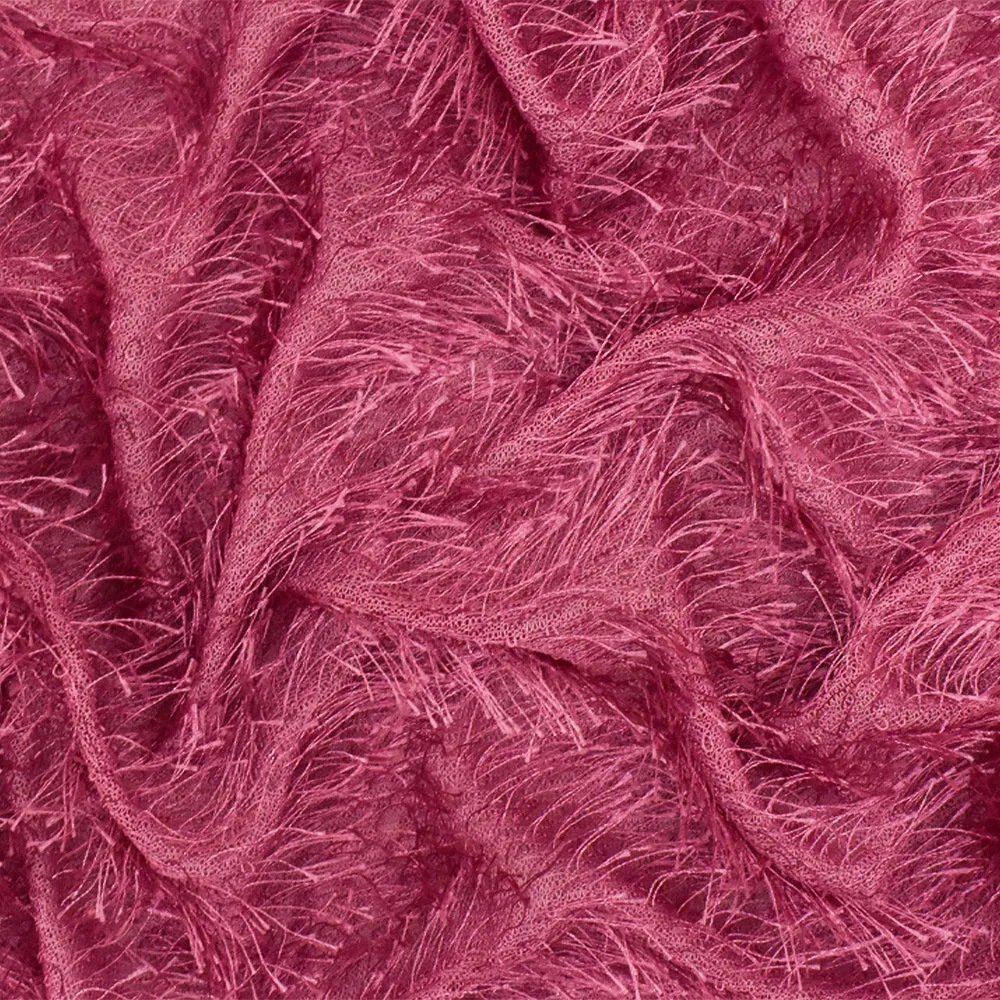 Glory Pink Texture Stretch Polyester Eyelash Sweater Knit