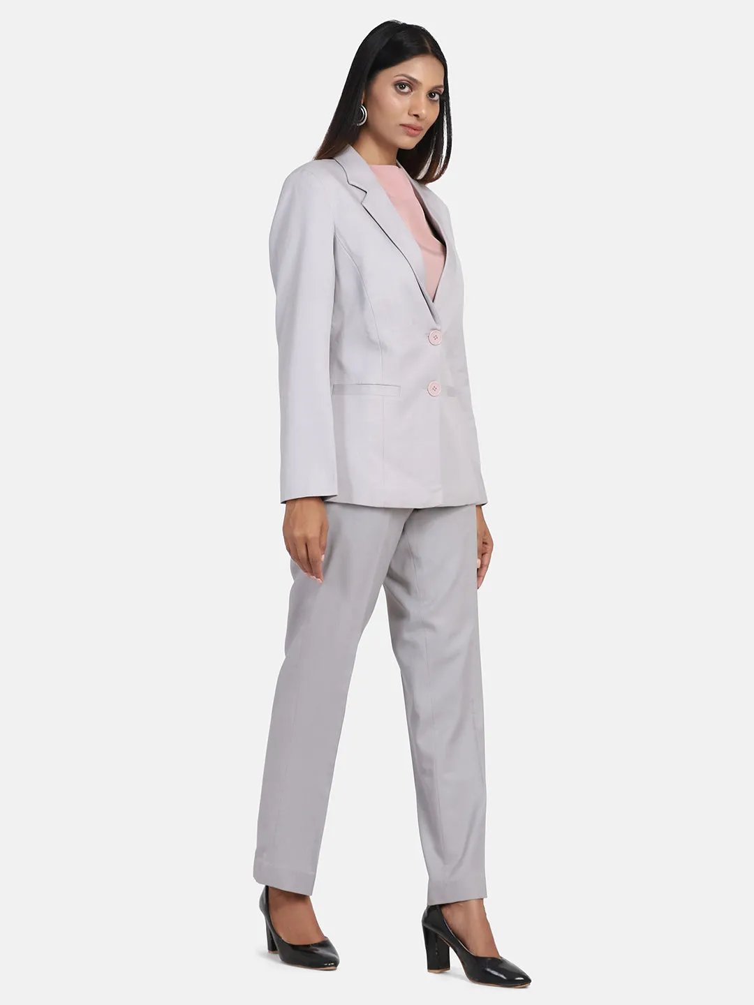 Grey Poly Cotton Pant & Suit