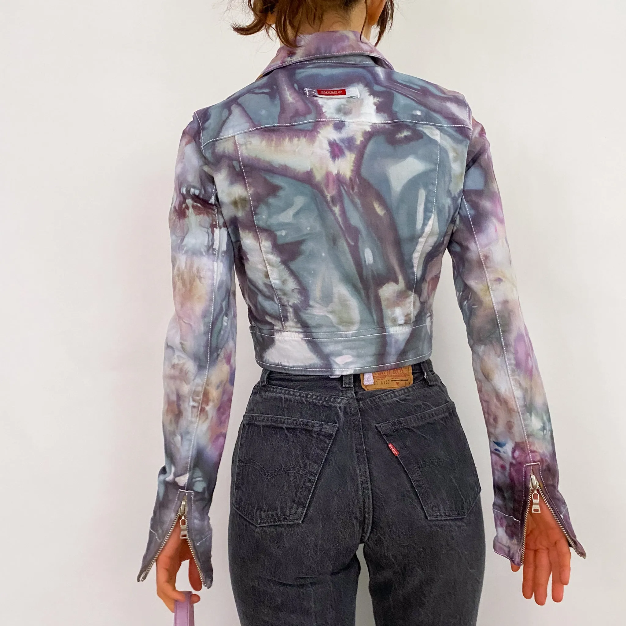 Guess Tie Dye Moto Jacket - Small