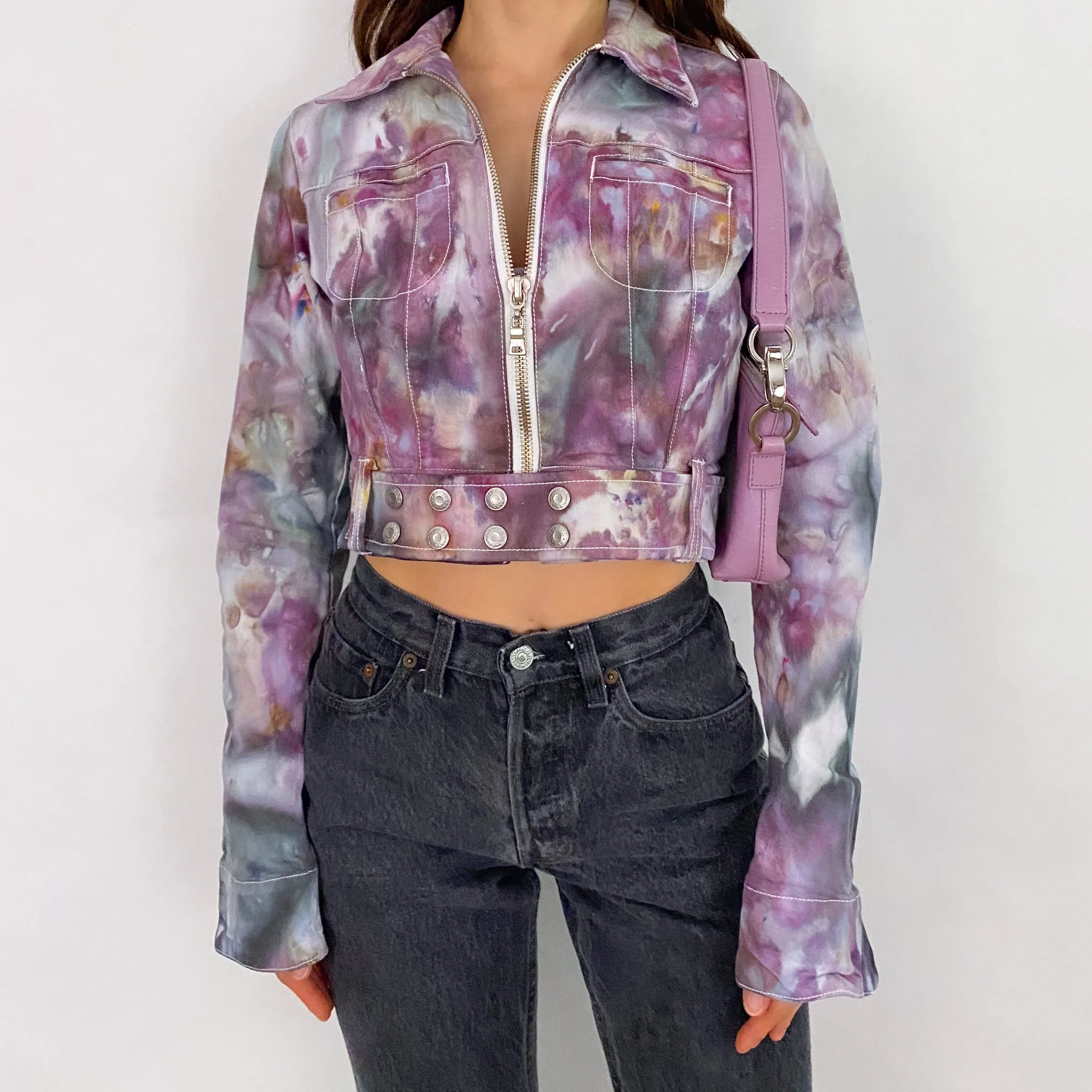 Guess Tie Dye Moto Jacket - Small