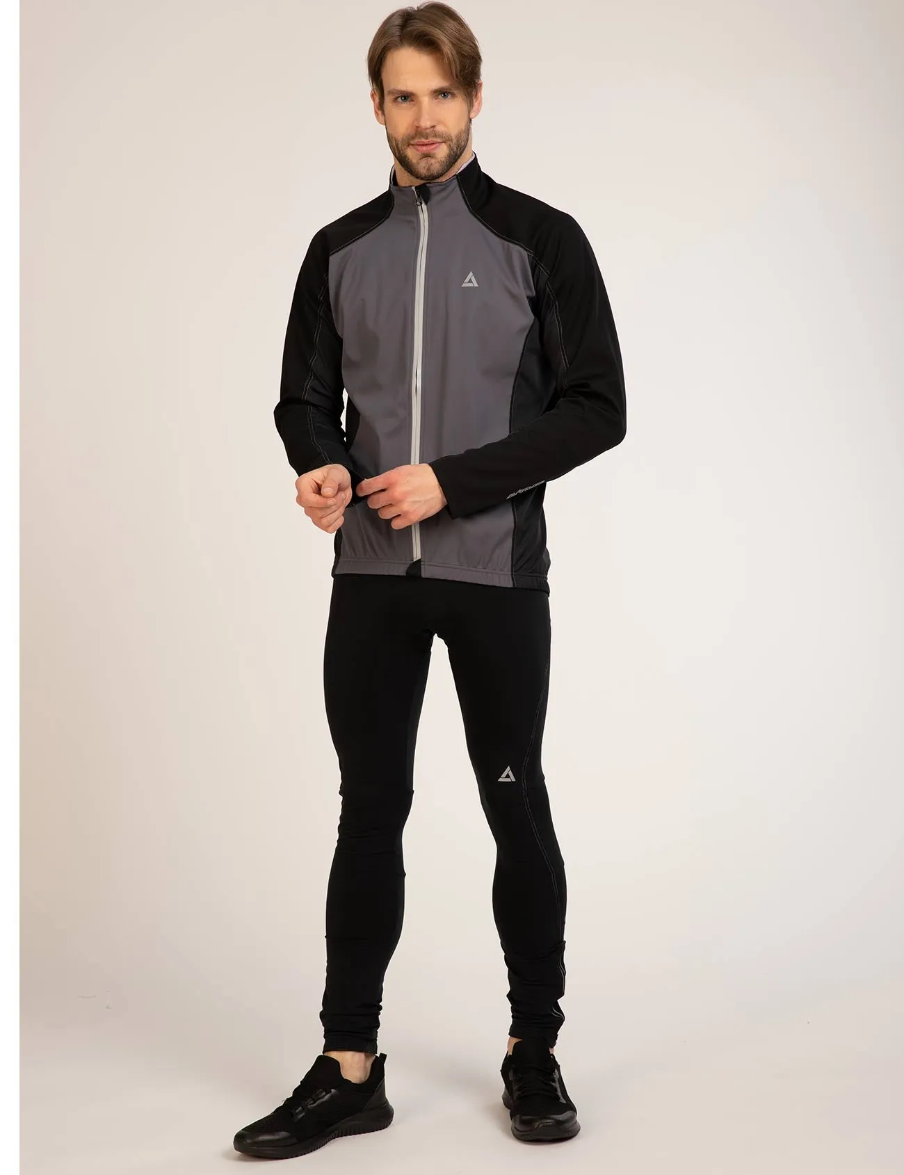 Herren Thermo Fahrradjacke Comfort Line Schwarz Grau Setprodukt