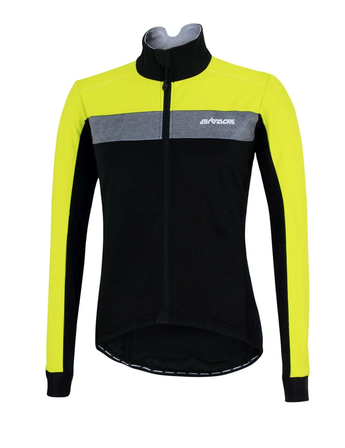 Herren Winter Thermo Fahrradjacke Pro Team Schwarz Neon