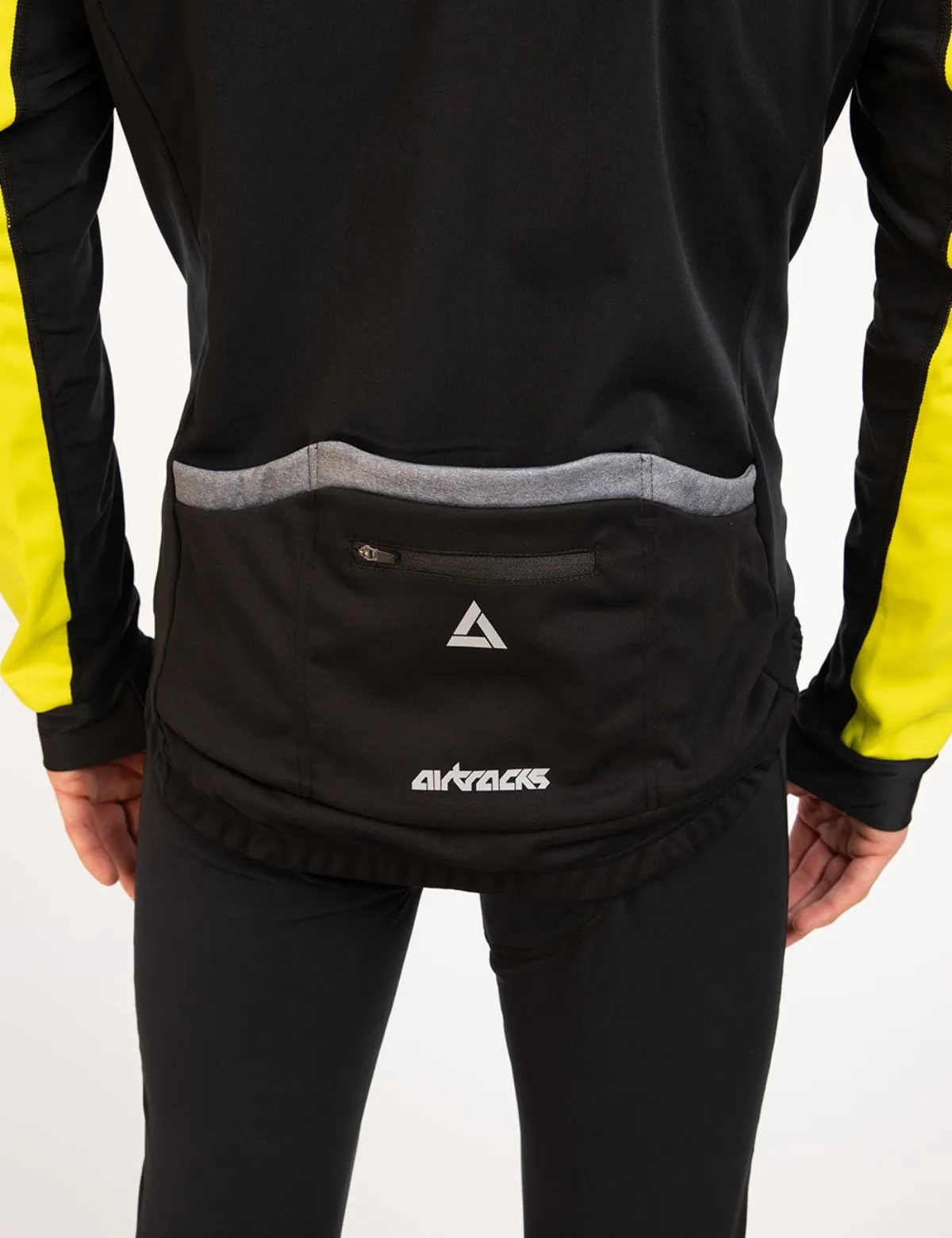 Herren Winter Thermo Fahrradjacke Pro Team Schwarz Neon