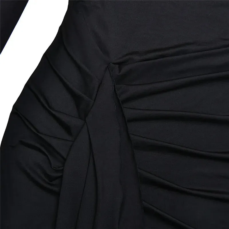 High Neck Knot Side Gown with Thigh-High Split for Evening