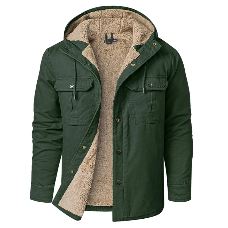 Jack Washington Hooded Velvet Jacket for Men – Winter Wear