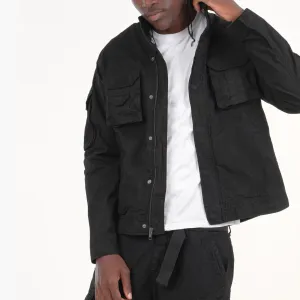 JET BLACK CARGO JACKET