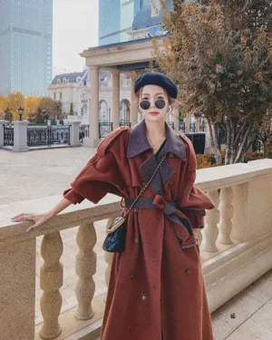 Light Loose Goddess Mid-Length Woolen Women's Coat