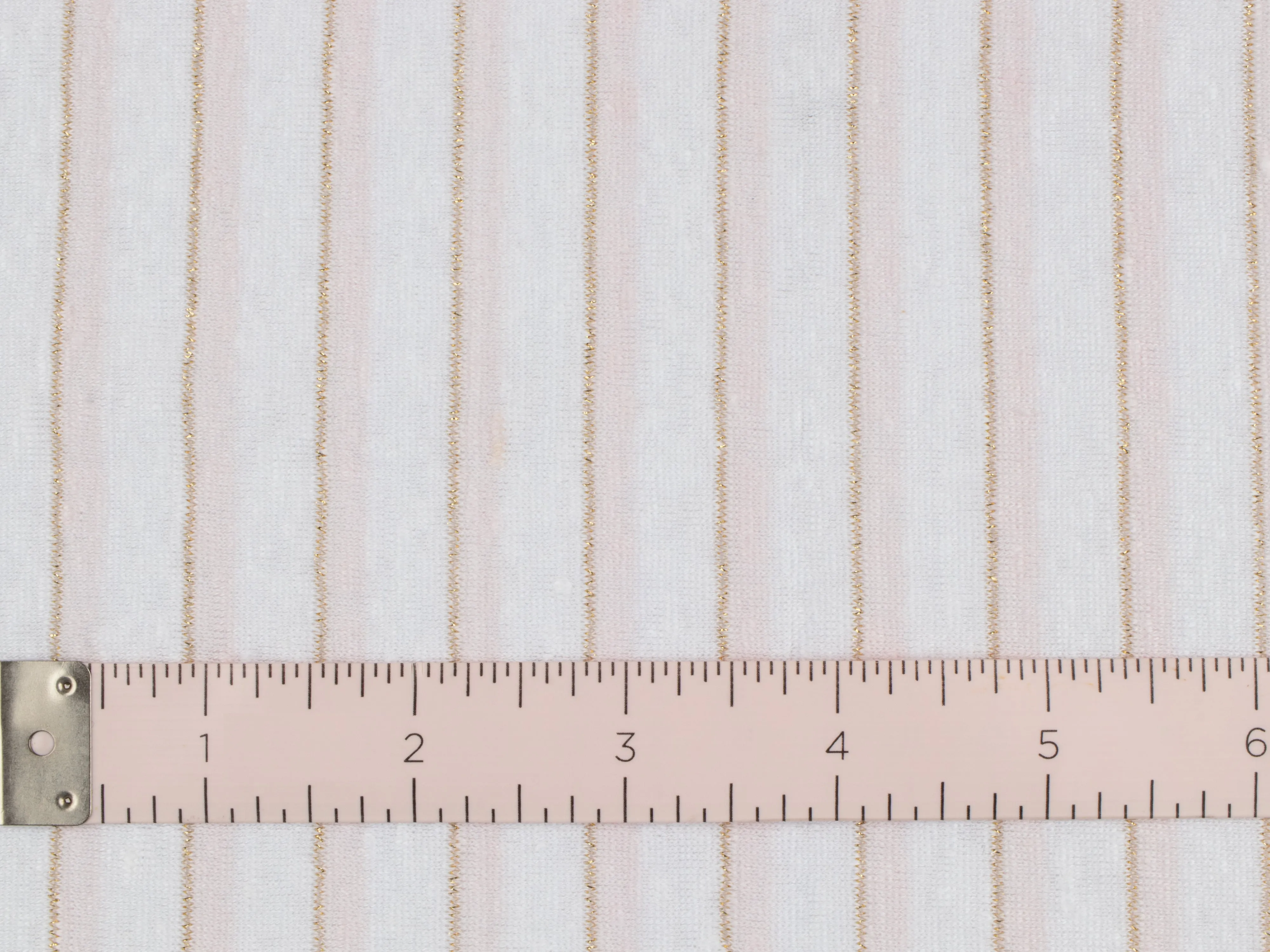 LIN32-PGX - Linen Jersey Spandex Pink/Gold Lurex Stripe