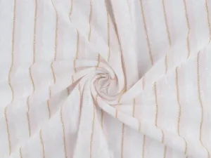 LIN32-PGX - Linen Jersey Spandex Pink/Gold Lurex Stripe
