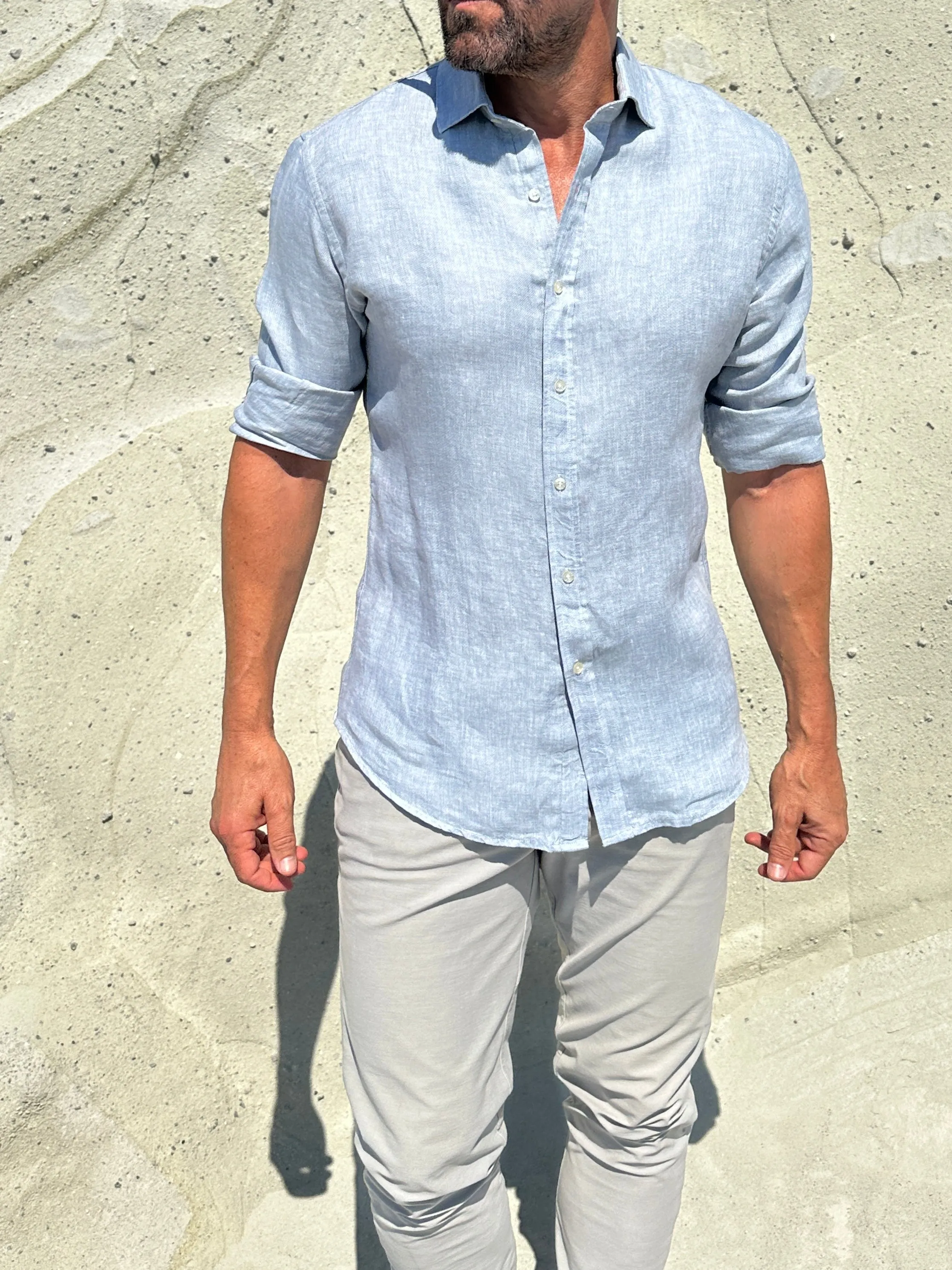 Linen Semi-Spread Collar <br> Small Batch Series