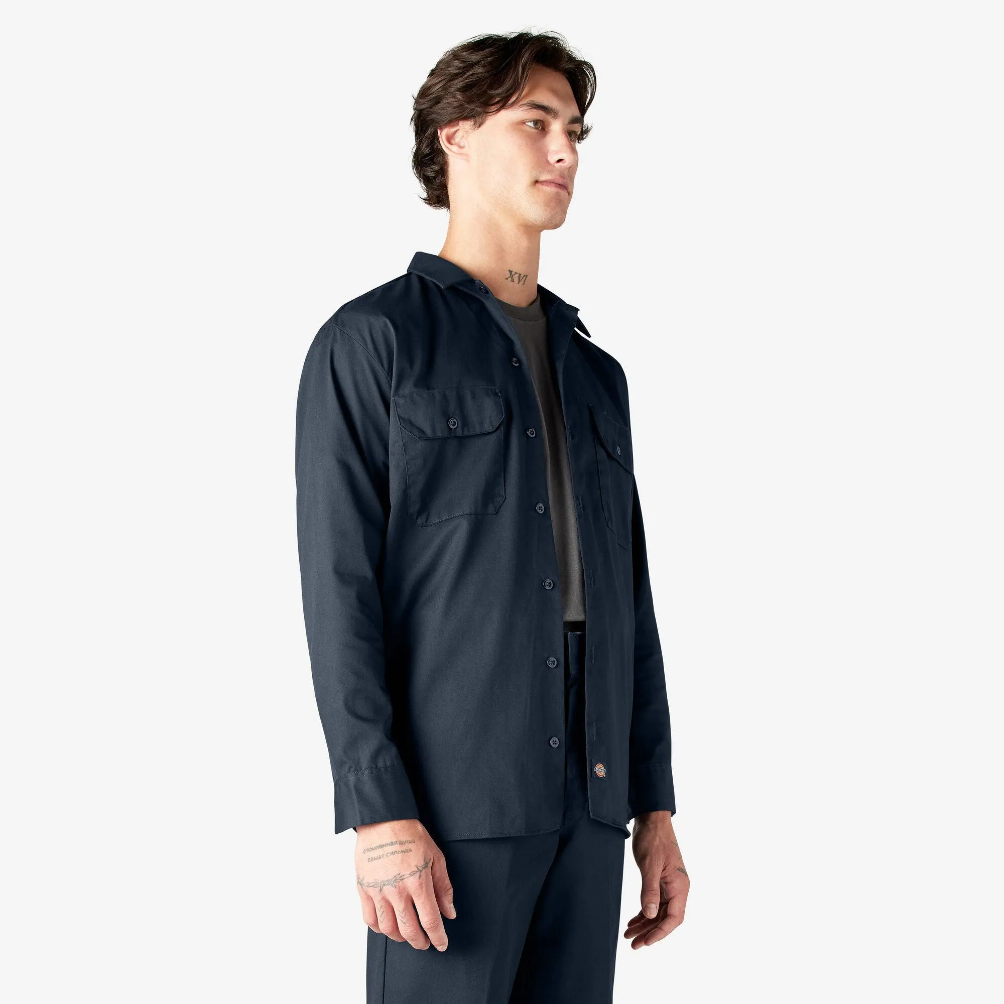 Long Sleeve Work Shirt, Dark Navy