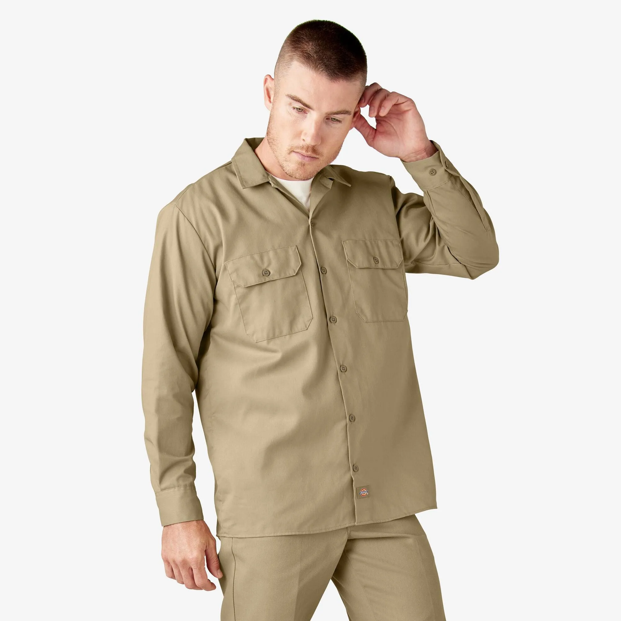 Long Sleeve Work Shirt, Khaki