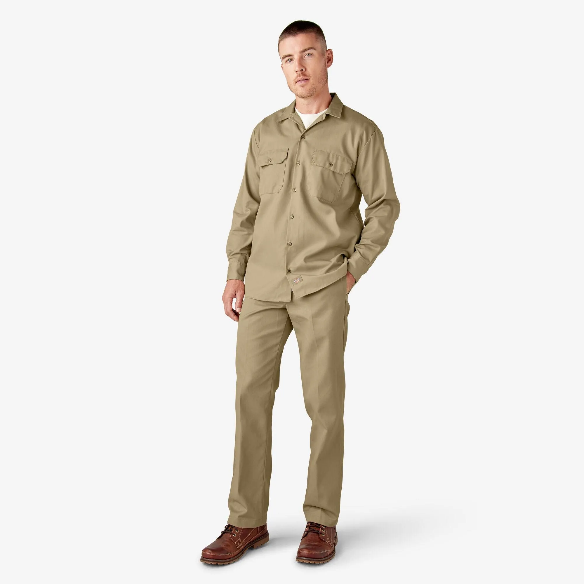 Long Sleeve Work Shirt, Khaki