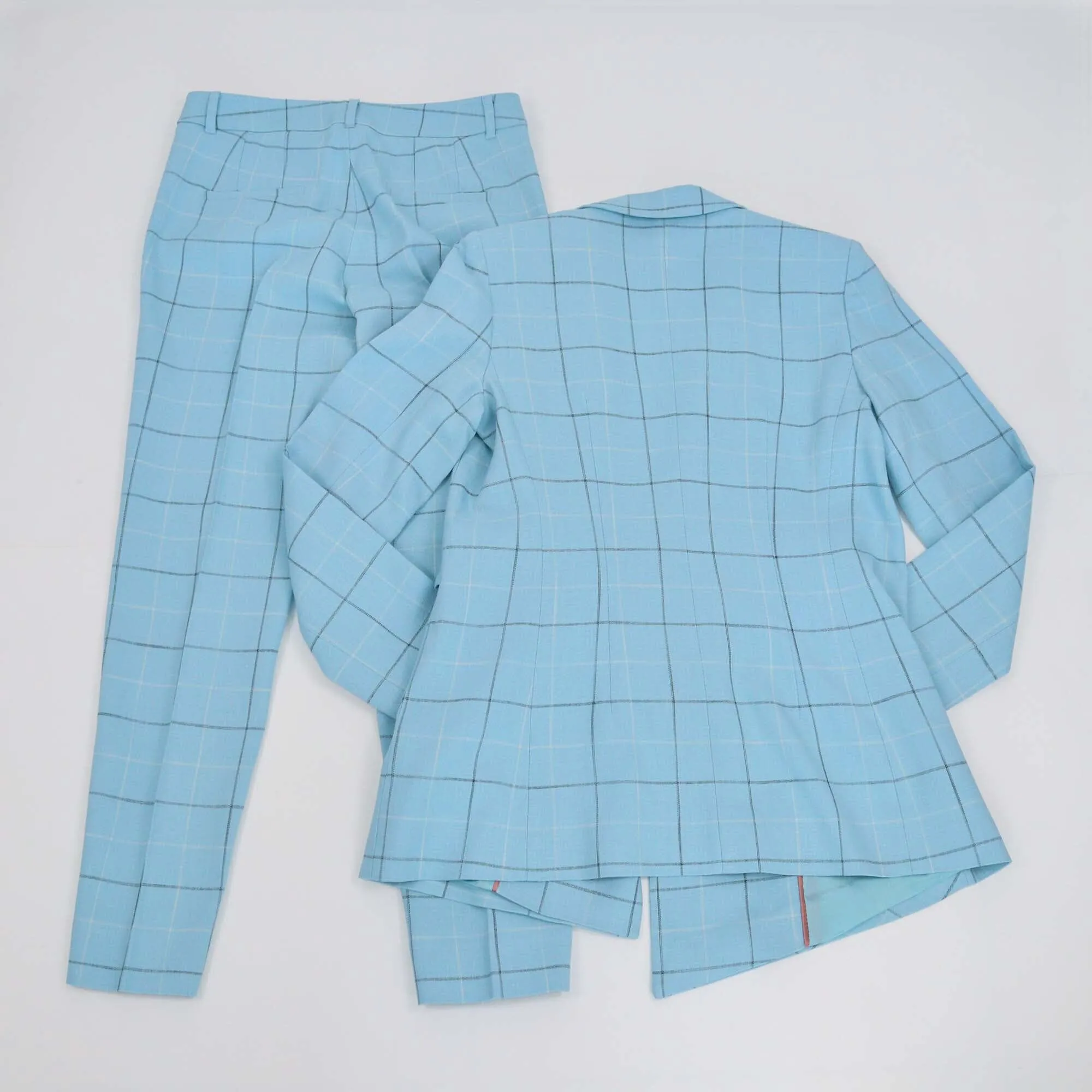 Marella Blue Girante Basket Weave Blazer & Pants