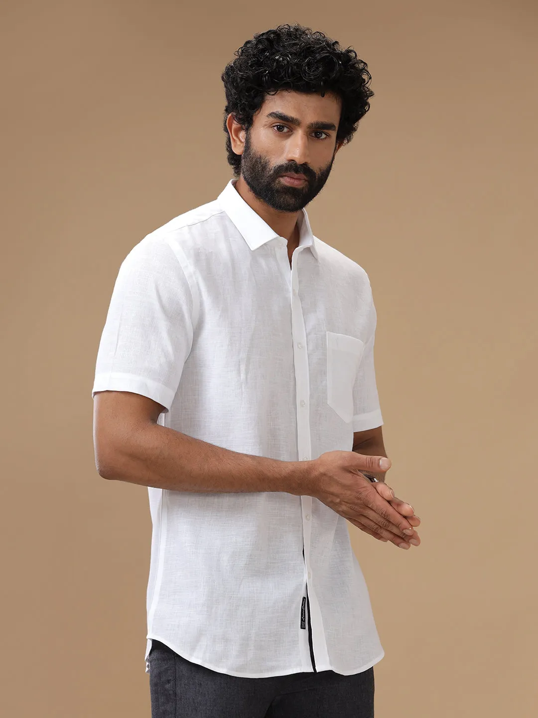 Men Linen White Shirt Irish