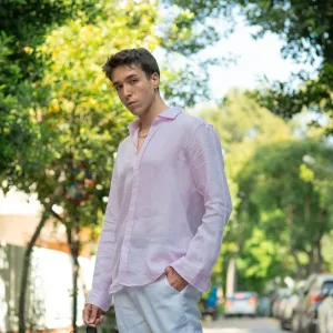 Men's Pale Pink Linen Shirt