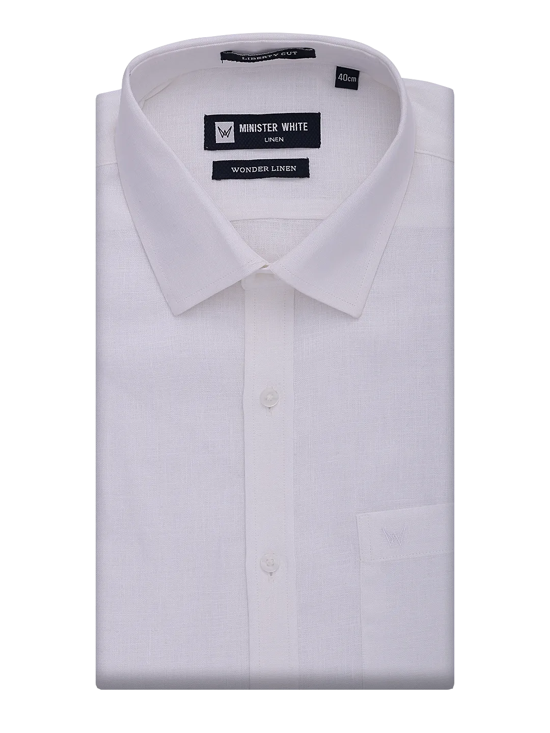 Mens Pure Linen Regular Fit White Shirt Wonder Linen