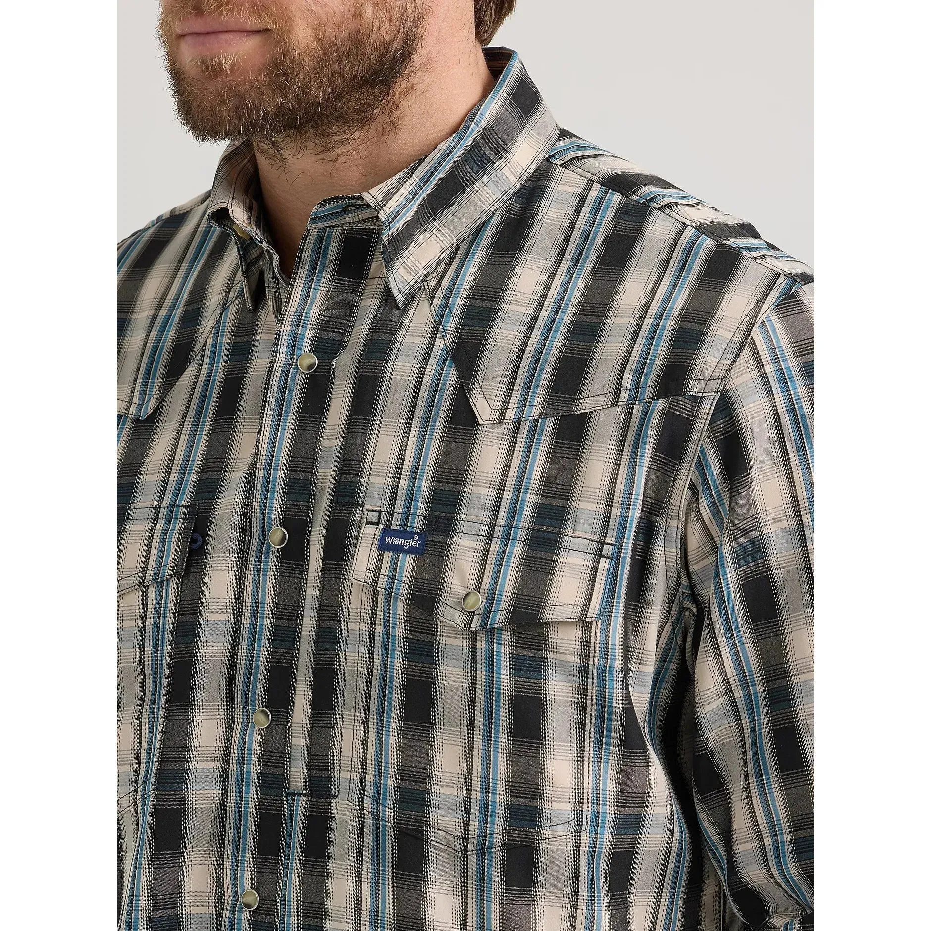 Men's Wrangler Performance Snap Long Sleeve Plaid Shirt 112352665