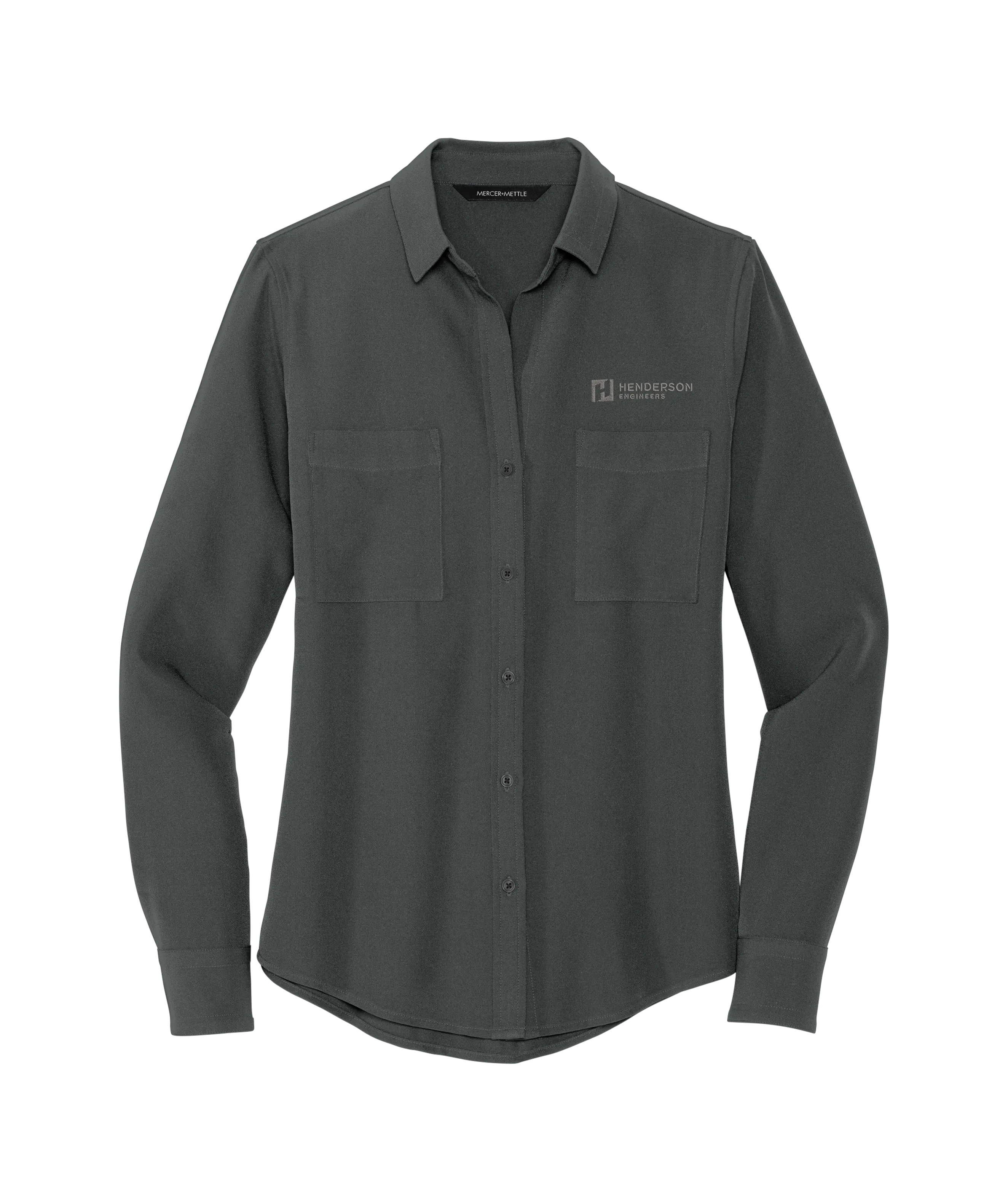 Mercer Mettle™ Women's Stretch Crepe Long Sleeve Camp Blouse