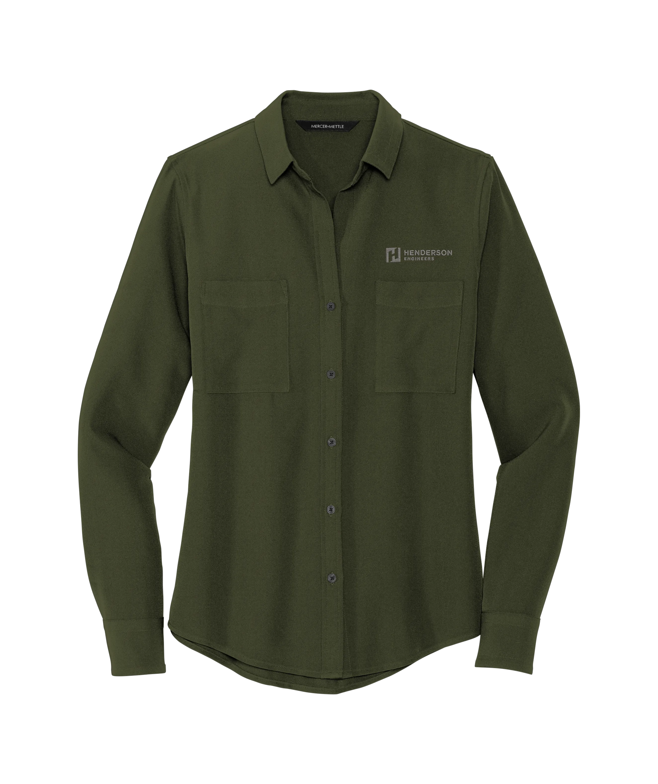Mercer Mettle™ Women's Stretch Crepe Long Sleeve Camp Blouse