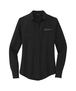 Mercer Mettle™ Women's Stretch Crepe Long Sleeve Camp Blouse