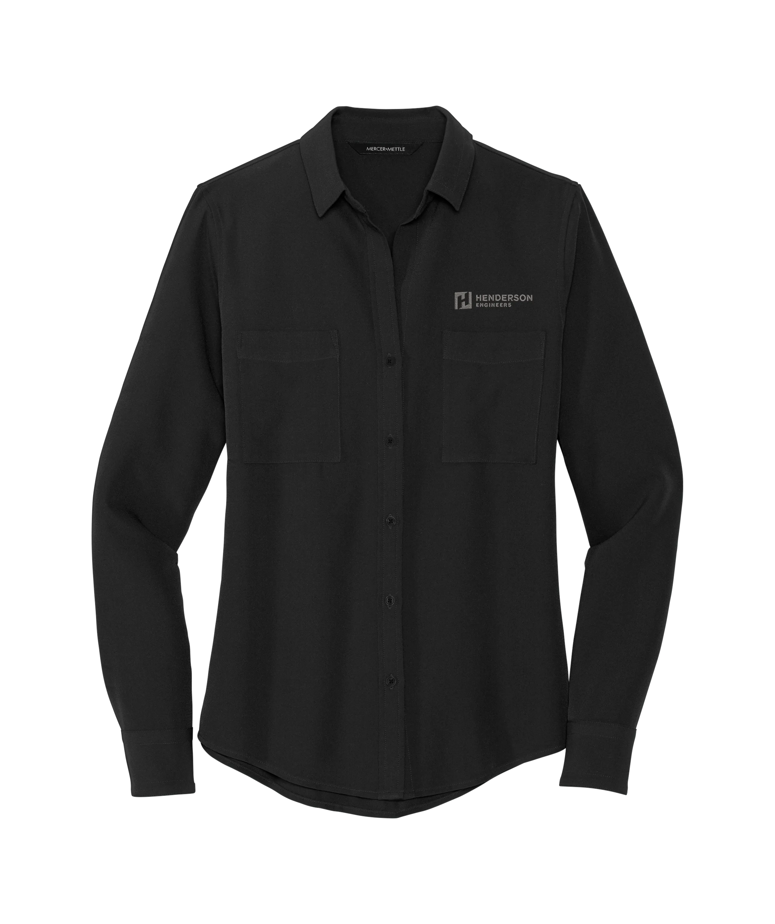 Mercer Mettle™ Women's Stretch Crepe Long Sleeve Camp Blouse