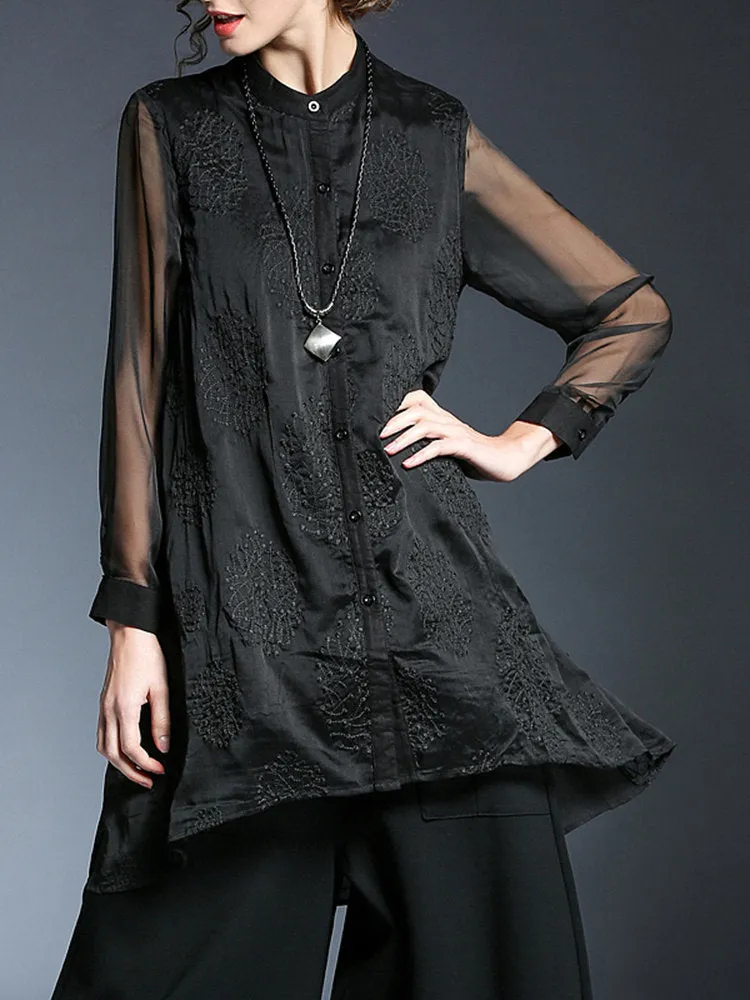 Miting Casual Organza Sleeve Shirts