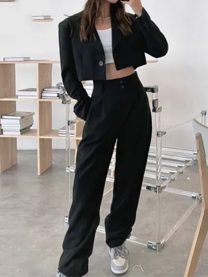 Modern Women Two Piece Sets Fashion Blazer Suits Pant 2pc Sets