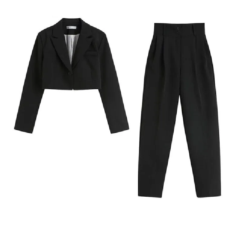 Modern Women Two Piece Sets Fashion Blazer Suits Pant 2pc Sets