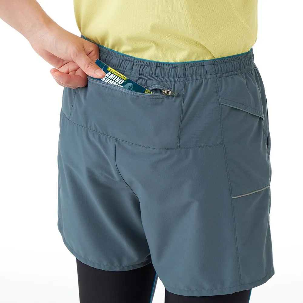 Montbell Women's Light Cross Runner Shorts - Black Gray