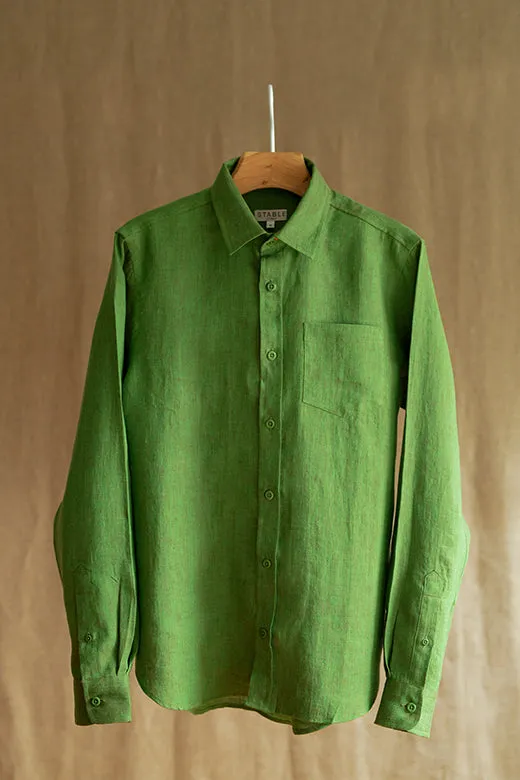Moss Green Irish Linen Shirt