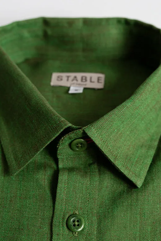 Moss Green Irish Linen Shirt