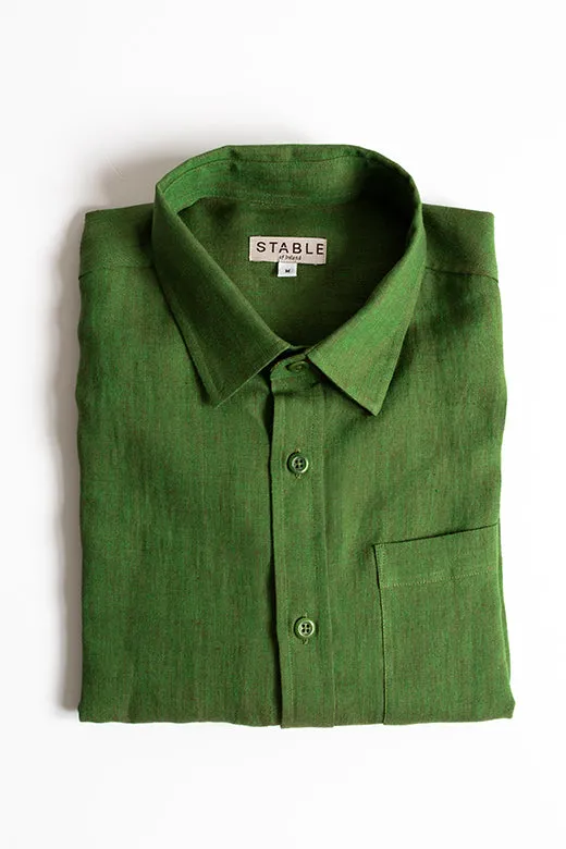 Moss Green Irish Linen Shirt