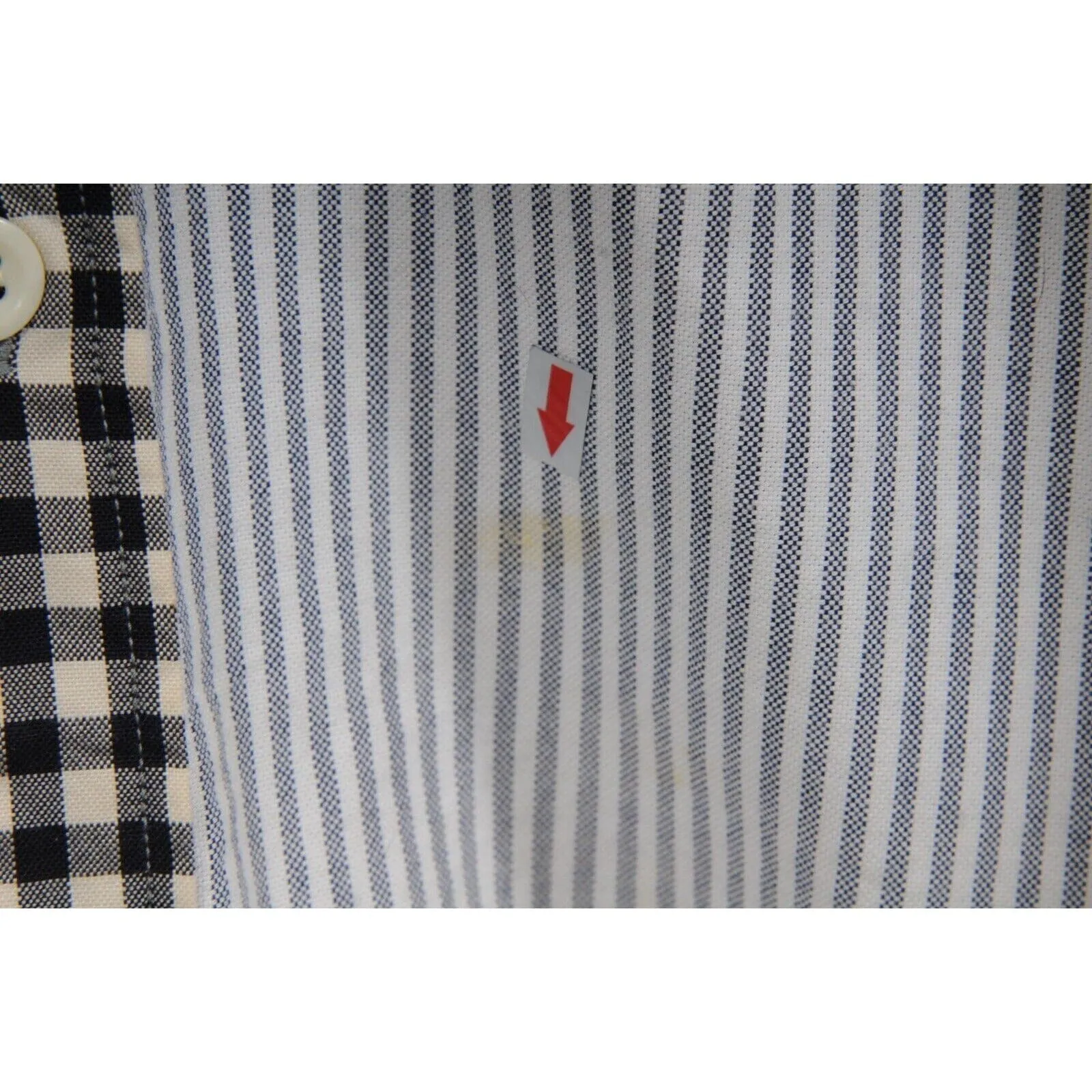 NBA Button Down Blue White Stripe Patchwork Shirt
