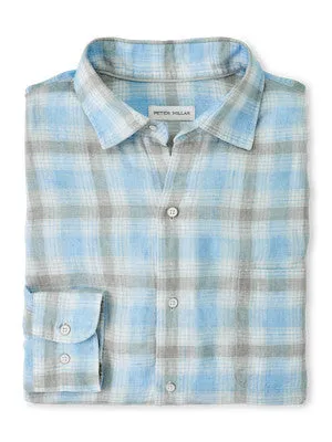 Peter Millar Sea Oat Linen Sport Shirt