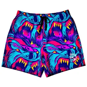 Psychedelic Wolves Athletic Shorts