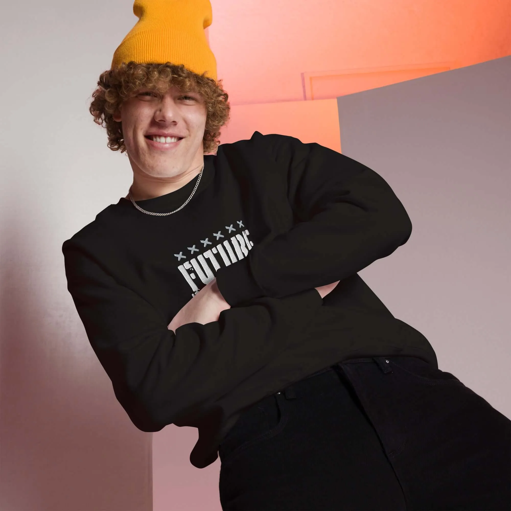 "Future is Never Promised" Embroidered Unisex Sweatshirt (Color options available)