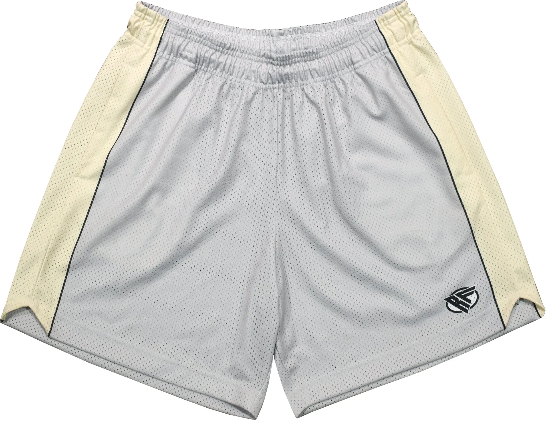 RF Mesh Cream Stripe V-Cut Shorts - Grey