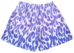 RF Mesh Flame Shorts - White/Purple