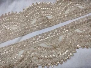 Rose Gold Zari Embroidered Border