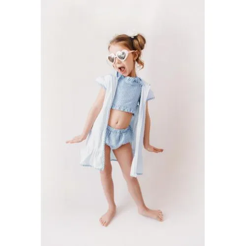 Ruffle Swim Cover Up- Seersucker All Colors