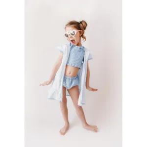Ruffle Swim Cover Up- Seersucker All Colors